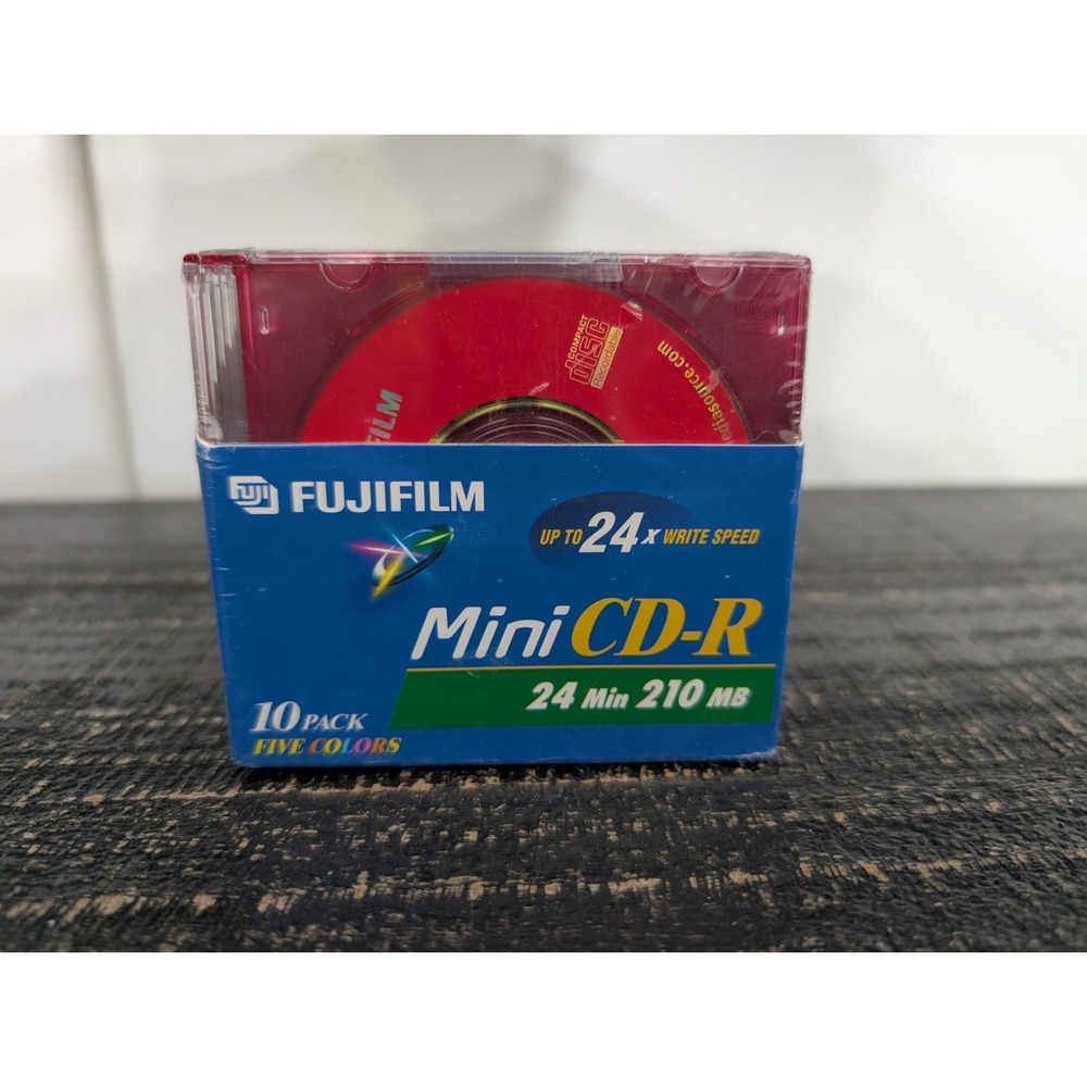 Fujifilm Mini CD-R 10 Pack 5 Colors 24 Minute 210MB Up to 24x Speed Sealed